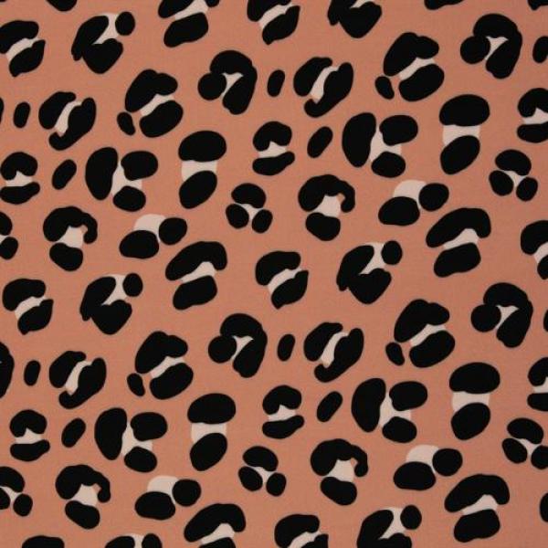 Viskose Animalprint Erdtöne/Schwarz Leo by Swafing
